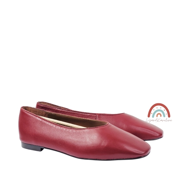 New! Madewell The Mylie Ballet Flat in Wild Cranberry Leather - Picture 4 of 16